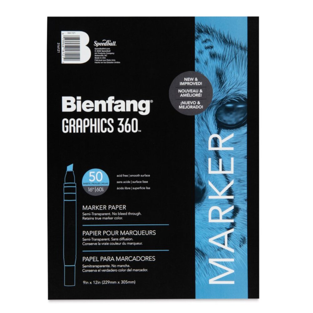 NEW Bienfang Graphics 360 Marker Paper - 9" x 12", 50 Sheet